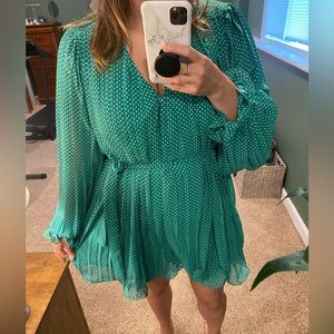 Vici Green Polka Dot Romper